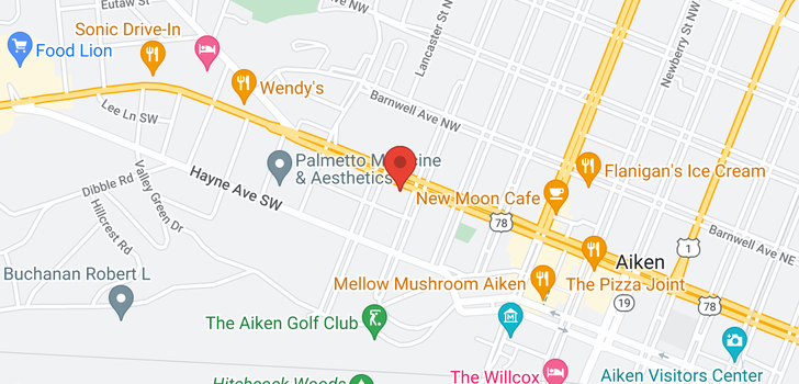 map of 105 Florence Street SW, Aiken, SC 29801